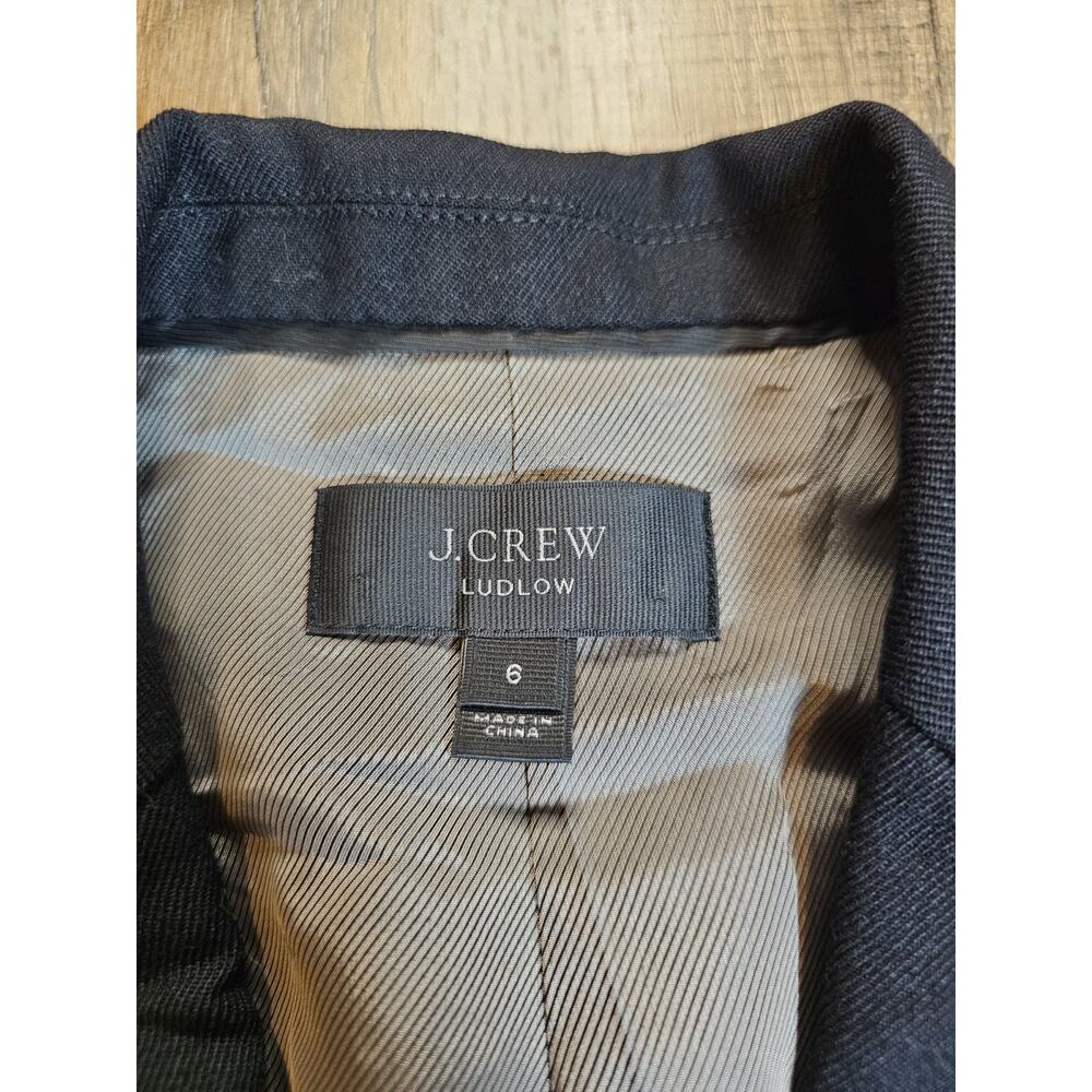 J. Crew Ludlow Wool Blazer Women's Size 6 Black Schoolboy Preppy Academia Career - Picture 6 of 7